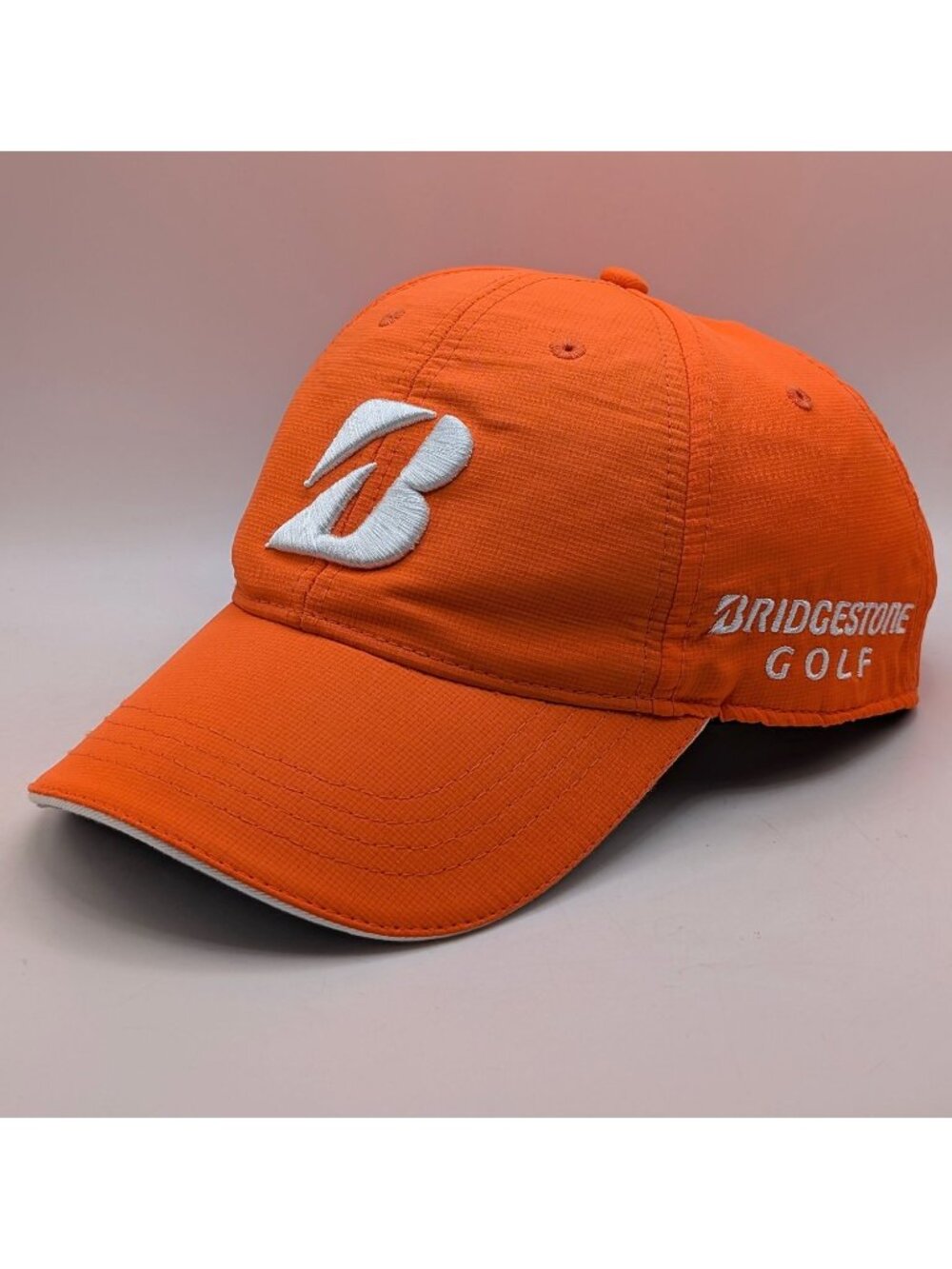 Bridgestone Golf B330 Orange Adjustable Strap Back Cap Hat OSFM Unisex Outdoors